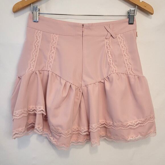 Pastel Blush Pink Mini Skirt Layered Ruffles Size XS/Small Cosplay Costume Girl - Picture 3 of 9